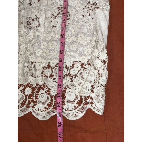 Zara Boho White Lace Crochet Women's Mini Dress Size XS - Picture 10 of 10